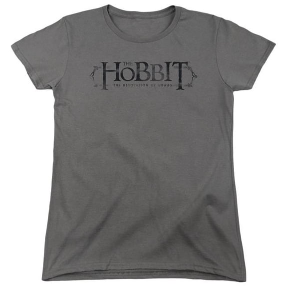 Trevco Sportswear HOB2011-WT-1 Hobbit Ornate Logo Womens Short Sleeve T-Shirt, Charcoal - Small