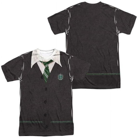 Trevco Sportswear HP8093FB-ATPP-6 Harry Potter Slytherin Uniform Front & Back Print Adult Regular Fit Short Sleeve T-Shirt, White - 3X