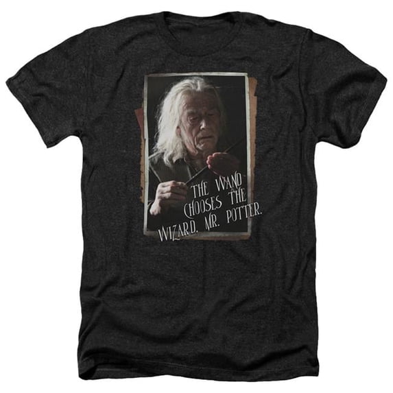 Trevco Sportswear HP8029-HA-6 Harry Potter Olivander Adult Regular Fit Heather Short Sleeve T-Shirt, Charcoal - 3X