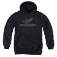 thumbnail image 1 of Trevco Sportswear HNDA115-YFTH-1 Honda Vintage Wing Youth Hooded Sweatshirt, Black - Small, 1 of 1