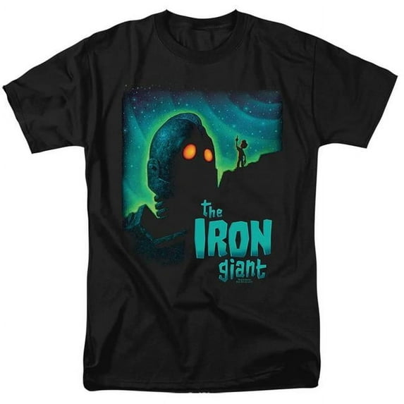 Trevco Sportswear WBM208-AT-5 Iron Giant Look to The Stars Adult Regular Fit Short Sleeve T-Shirt, Black - 2X