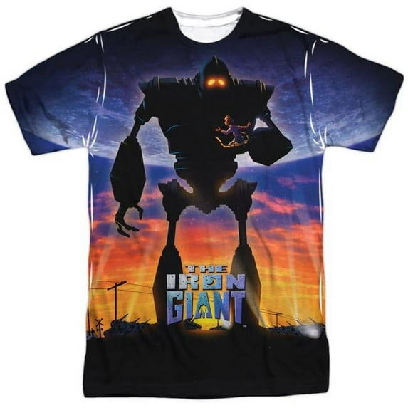 Trevco Sportswear WBM384-ATPP-5 Iron Giant Poster Adult Regular Fit Short Sleeve T-Shirt, White - 2X