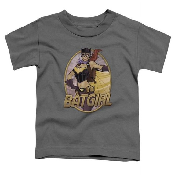 Trevco Sportswear JLA648-TT-3 JLA Batgirl Bombshell Toddler Short Sleeve T-Shirt, Charcoal - Large 4T