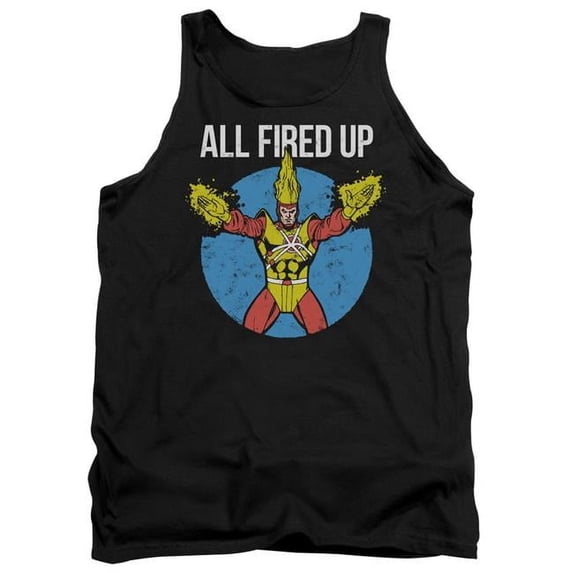 Trevco Sportswear JLA798-TK-3 JLA Firestorms Party Adult Tank Top, Black - Large
