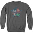 thumbnail image 1 of Trevco Sportswear JLA225-AS-6 JLA Four Heroes Adult Crewneck Sweatshirt, Charcoal - 3X, 1 of 1