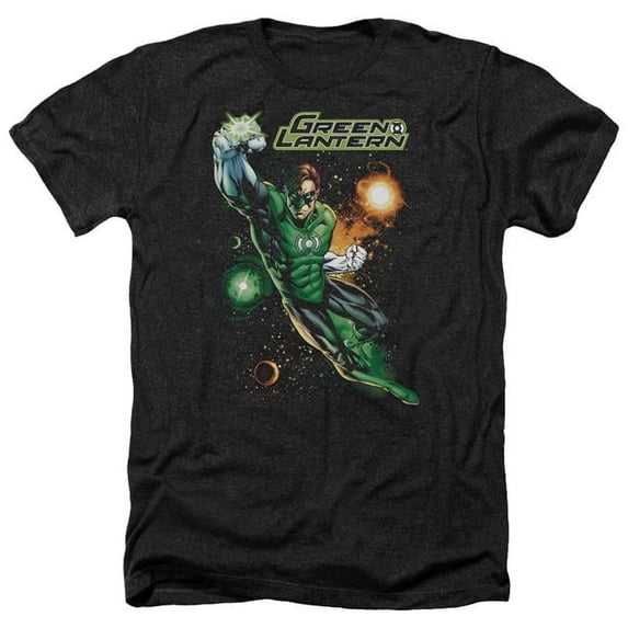 Trevco Sportswear JLA518-HA-2 JLA Galactic Guardian Adult Regular Fit Heather Short Sleeve T-Shirt, Charcoal - Medium