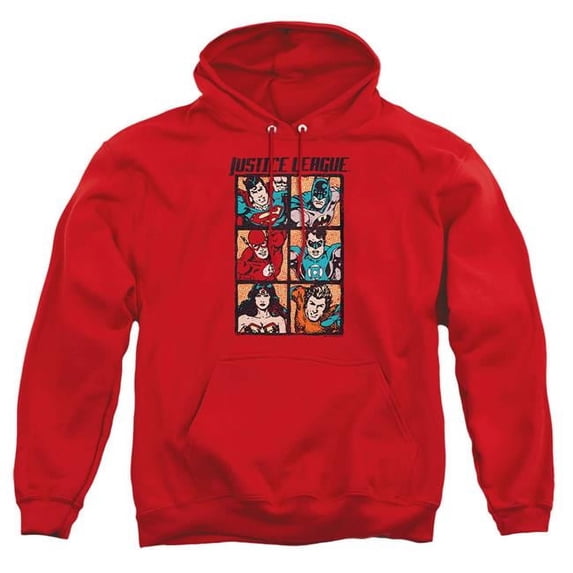 Trevco Sportswear JLA577-AFTH-2 JLA Rough Panels Adult Pullover Hoodie, Red - Medium