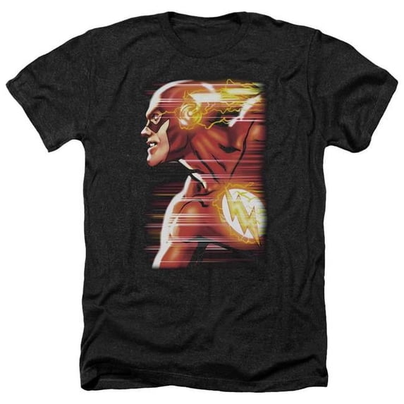 Trevco Sportswear JLA464-HA-4 JLA Speed Head Adult Regular Fit Heather Short Sleeve T-Shirt, Charcoal - Extra Large