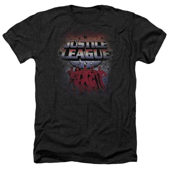 Trevco Sportswear JLA159-HA-4 JLA Star League Adult Regular Fit Heather Short Sleeve T-Shirt, Charcoal - Extra Large