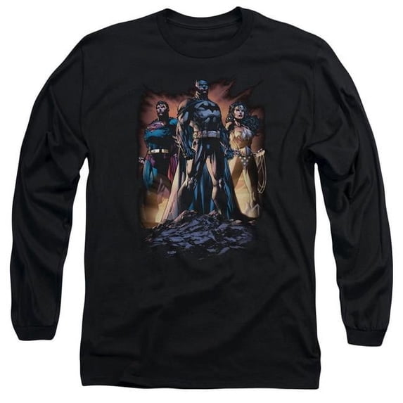 Trevco Sportswear JLA560-AL-4 JLA Take A Stand Adult Long Sleeve T-Shirt, Black - Extra Large