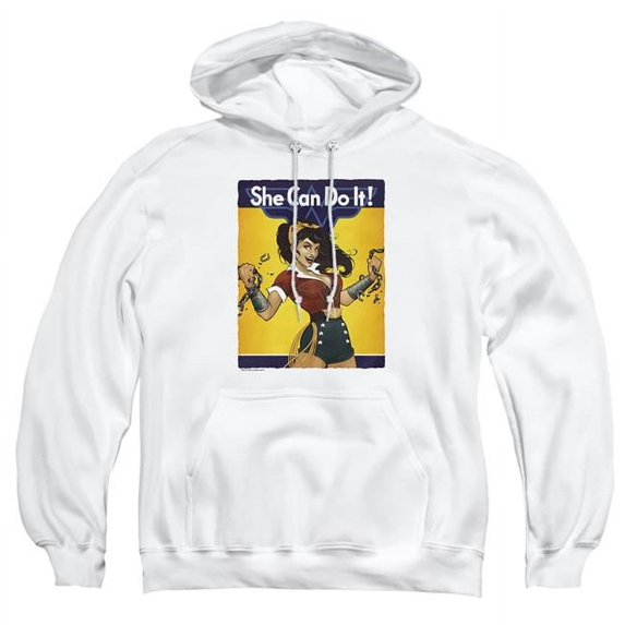 Trevco Sportswear JLA646-AFTH-6 JLA Wonder Bombshell Adult Pullover Hoodie, White - 3X