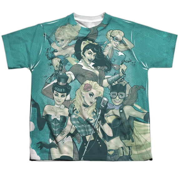 Trevco Sportswear JLA570-YTPP-3 JLA Bombshell Group Youth Short Sleeve T-Shirt, White - Large