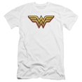 thumbnail image 1 of Trevco Sportswear JLA834-PSF-2 DC Wonder Woman Airbrush WW Premium Canvas Adult Slim Fit 30-1 Short Sleeve T-Shirt, White - Medium, 1 of 1