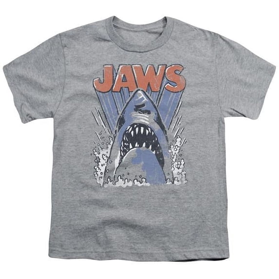 Trevco Sportswear UNI720-YT-2 Jaws Comic Splash Youth Short Sleeve T-Shirt, Athletic Heather - Medium