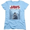 thumbnail image 1 of Trevco Sportswear UNI556-WT-1 Jaws Graphic Poster Womens Short Sleeve T-Shirt, Light Blue - Small, 1 of 1