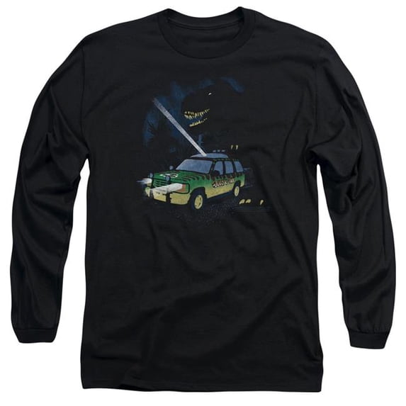 Trevco Sportswear UNI915-AL-6 Jurassic Park Turn It Off Adult Long Sleeve T-Shirt, Black - 3X