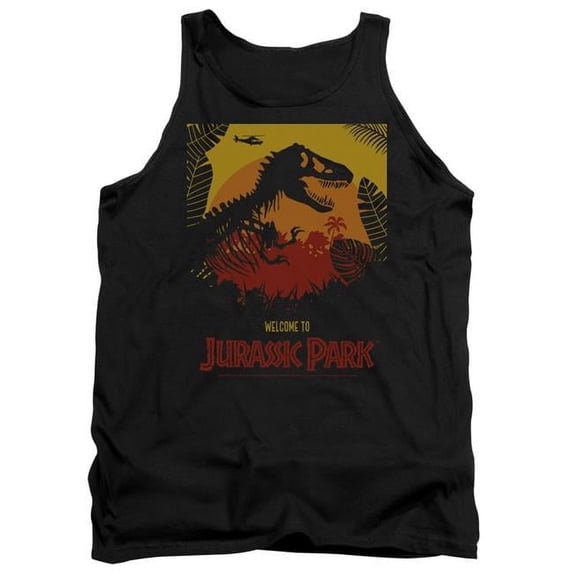Trevco Sportswear UNI1161-TK-5 Jurassic Park Welcome to JP Adult Tank Top, Black - 2X