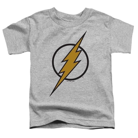 Trevco Sportswear JLA1487-TT-1 Justice League Flash Muted Color Bolt Toddler Short Sleeve T-Shirt, Athletic Heather - Small 2T