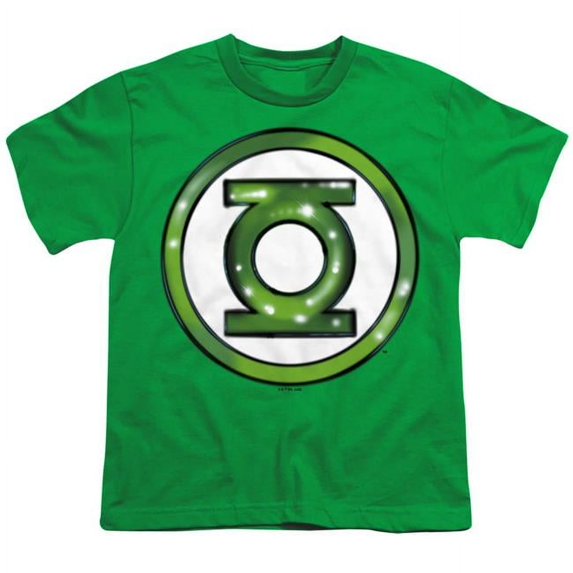 Trevco Sportswear JLA1501-YT-1 Justice League Green Lantern Airbrush Logo Youth Short Sleeve T-Shirt, Kelly Green - Small