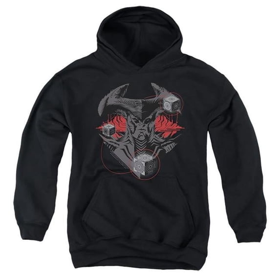 Trevco Sportswear JLM216-YFTH-4 Justice League Movie Synders Steppenwolf Youth Hooded Sweatshirt, Black - Extra Large