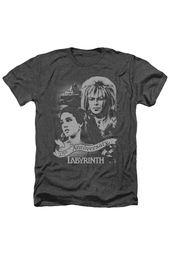 Sportswear LAB136-HA-5 Labyrinth Anniversary Adult Regular Fit Heather Short Sleeve T-Shirt, Charcoal - 2X