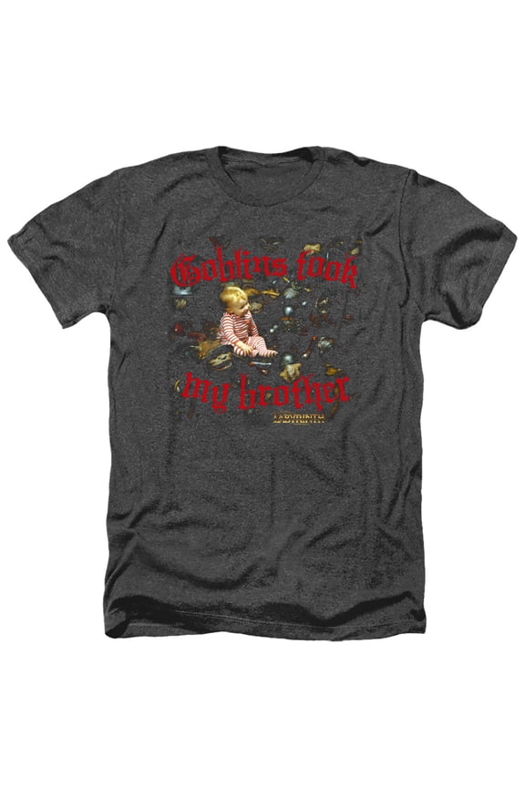 Sportswear LAB124-HA-2 Labyrinth Goblins Took My Brother Adult Regular Fit Heather Short Sleeve T-Shirt, Charcoal - Medium