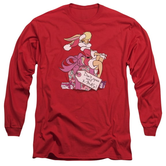 Trevco Sportswear LT203-AL-5 Looney Tunes Lola Present Adult Long Sleeve T-Shirt, Red - 2X