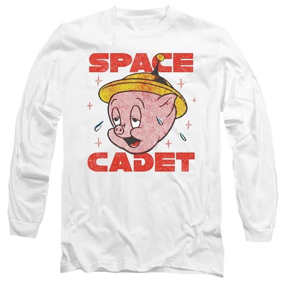 Trevco Sportswear LT248-AL-5 Looney Tunes Space Ghost Adult Long Sleeve T-Shirt, White - 2X