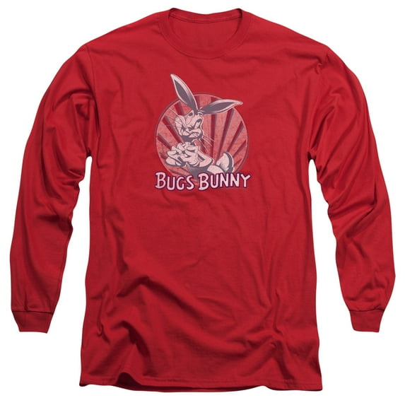 Trevco Sportswear LT172-AL-2 Looney Tunes Wishful Thinking Adult Long Sleeve T-Shirt, Red - Medium