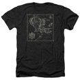thumbnail image 1 of Trevco Sportswear LOR1062-HA-6 Lord of The Rings Map of Me Adult Regular Fit Heather Short Sleeve T-Shirt, Charcoal - 3X, 1 of 1