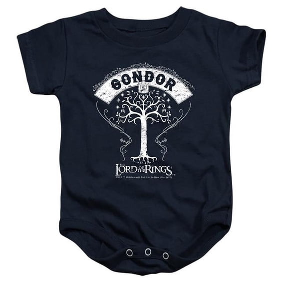 Trevco Sportswear LOR1143-SS-1 Lord of The Rings Tree of Gondor Infant Snapsuit, Navy - Small - 6 Month