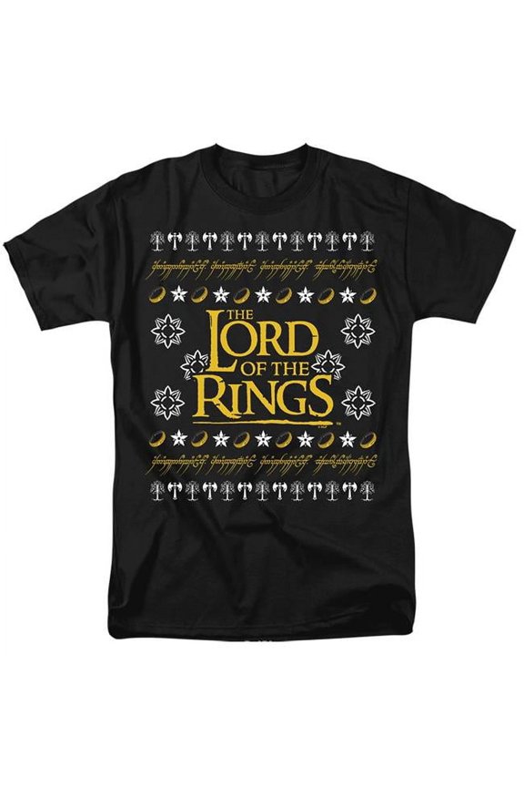 Sportswear LOR10000-AT-2 Lord of The Rings Ugly Christmas Logo Adult Regular Fit Short Sleeve T-Shirt, Black - Medium