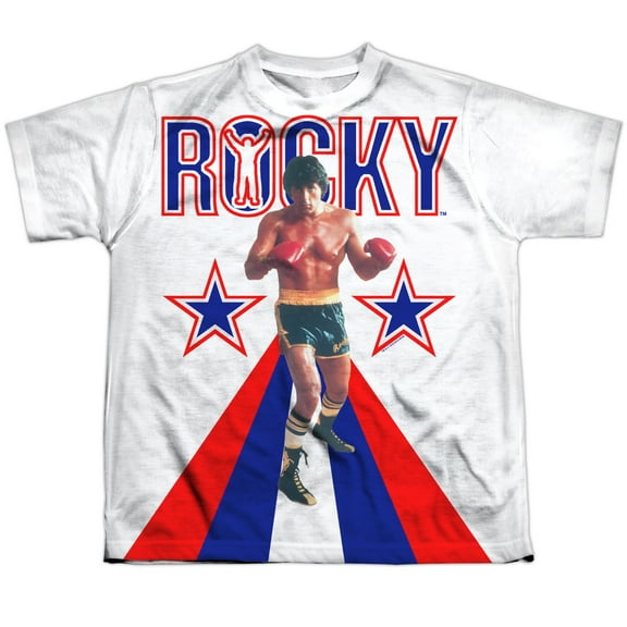 Trevco Sportswear MGM247-YTPP-3 Rocky Red White & Blue Youth Short Sleeve T-Shirt, White - Large