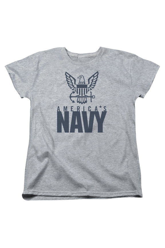 Sportswear NA103-WT-5 Navy Eagle Logo Womens Short Sleeve T-Shirt, Athletic Heather - 2X