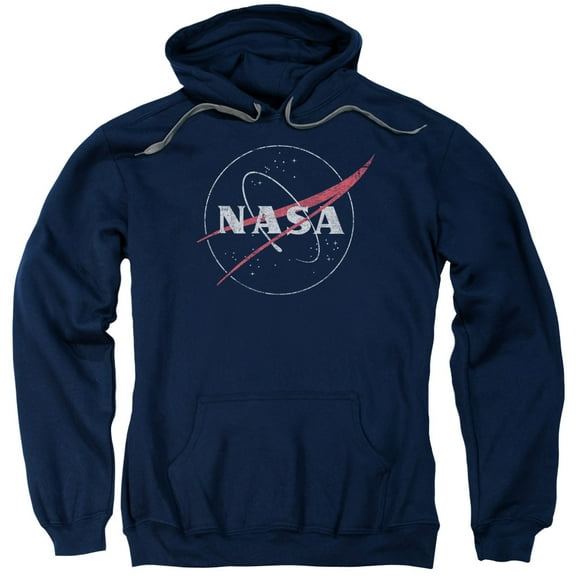 Trevco Sportswear NASA111-AFTH-6 NASA Distressed Logo Adult Pullover Hoodie, Navy - 3X