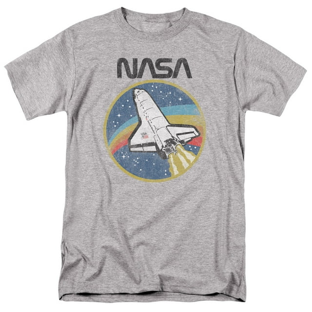 Trevco Sportswear NASA109-AT-5 NASA Shuttle Adult Regular Fit Short Sleeve T-Shirt, Athletic Heather - 2X