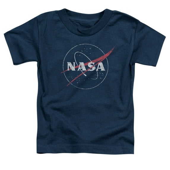 Trevco Sportswear NASA111-TT-3 NASA Distressed Logo Toddler Short Sleeve T-Shirt, Navy - Large 4T
