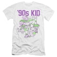thumbnail image 1 of Trevco Sportswear NICK588-PSF-3 Nickelodeon 90s Kid Premium Canvas Adult Slim Fit 30-1 Short Sleeve T-Shirt, White - Large, 1 of 1