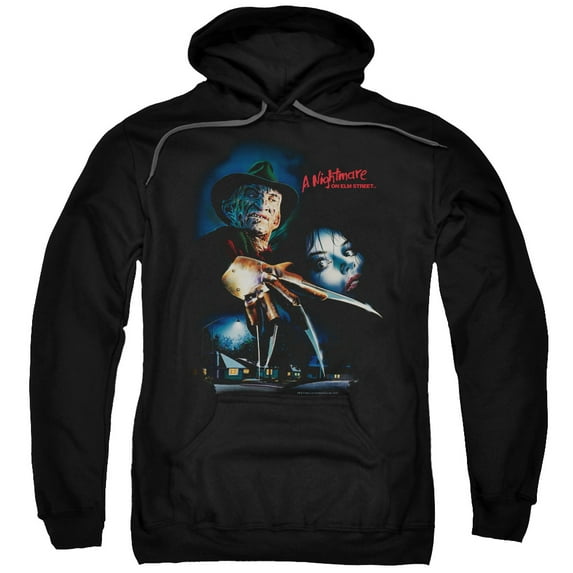 Trevco Sportswear WBM618-AFTH-3 Nightmare On Elm Street Poster Adult Pullover Hoodie, Black - Large