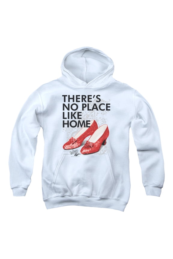 Sportswear OZ100-YFTH-1 Wizard of Oz No Place Like Home Youth Hooded Sweatshirt, White - Small