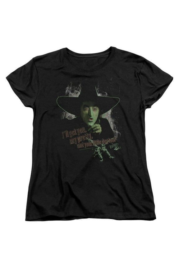 Sportswear OZ102-WT-2 Wizard of Oz & Your Little Dog Too Womens Short Sleeve T-Shirt, Black - Medium