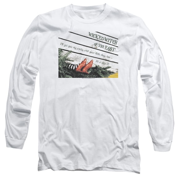 Trevco Sportswear OZ107-AL-2 Wizard of Oz Size 7 Adult Long Sleeve T-Shirt, White - Medium