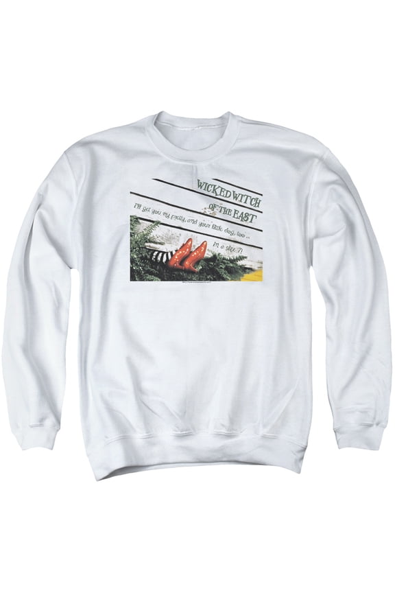 Sportswear OZ107-AS-2 Wizard of Oz Size 7 Adult Crewneck Sweatshirt, White - Medium