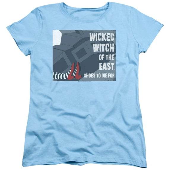 Trevco Sportswear OZ108-WT-1 Wizard of Oz Shoes To Die for Womens Short Sleeve T-Shirt, Light Blue - Small