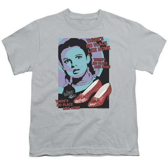Trevco Sportswear OZ110-YT-3 Wizard of Oz Click 3 Times Youth Short Sleeve T-Shirt, Silver - Large