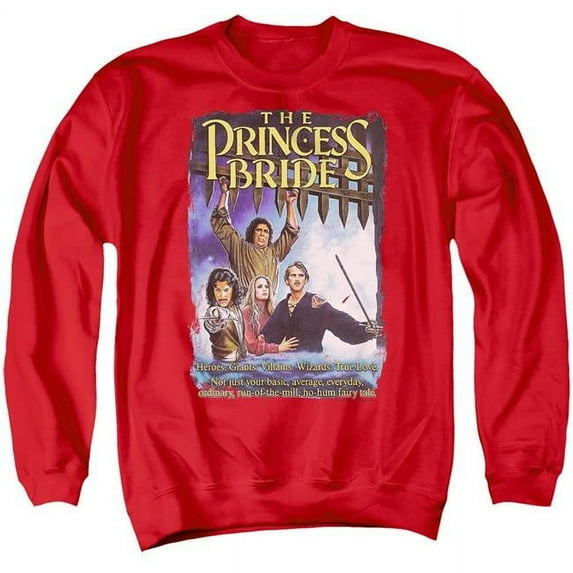 Trevco Sportswear PB120D-AS-5 Princess Bride Alt Poster Adult Crewneck Sweatshirt, Red - 2X