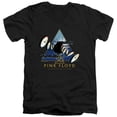 thumbnail image 1 of Trevco Sportswear PERRY10099-AV-3 Pink Floyd Clocks Adult Slim Fit V-Neck T-Shirt, Black - Large, 1 of 1