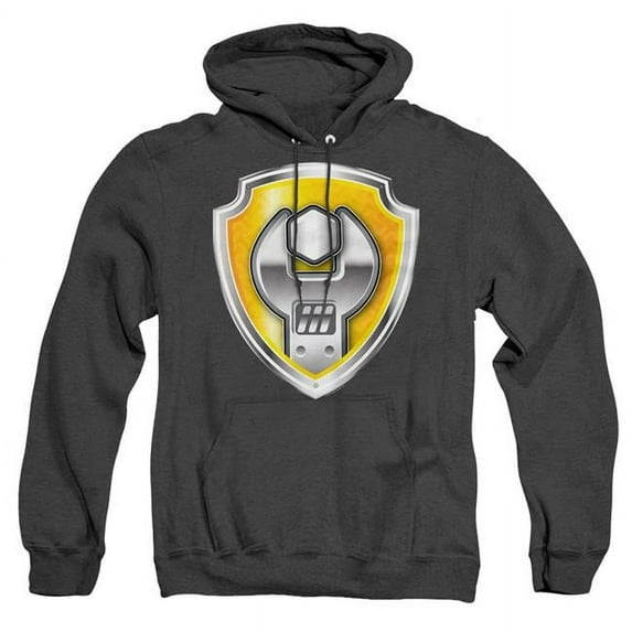 Trevco Sportswear NICK716-AHH-4 Paw Patrol Rubble Decal Adult Heather Hoodie, Black - Extra Large