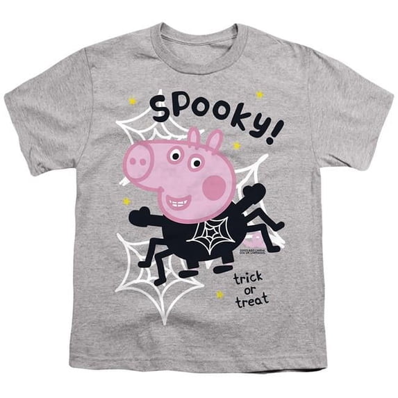 Trevco Sportswear HBRO1463-YT-0 Peppa Pig George Spider Youth Short Sleeve T-Shirt, Athletic Heather - Extra Small
