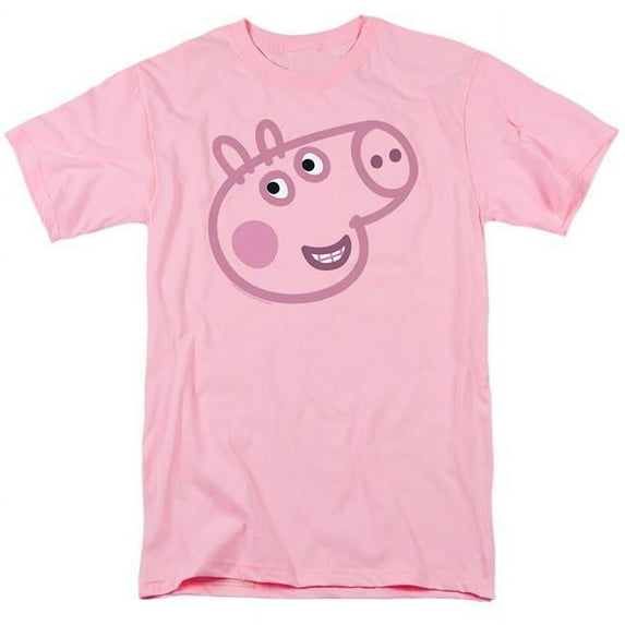 Trevco Sportswear HBRO1442-AT-6 Peppa Pig Pink Out George Pig Face Adult Regular Fit Short Sleeve T-Shirt, Pink - 3X